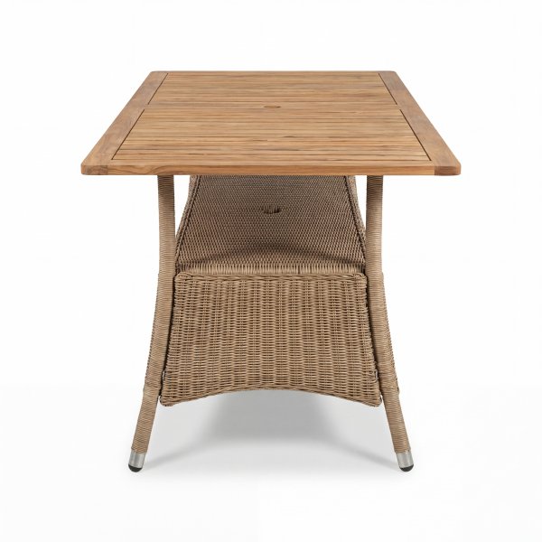 Utematbord 180 cm i Teak & Konstrotting � Exklusivt Tr�dg�rdsbord f�r 6�8 personer | Yxland