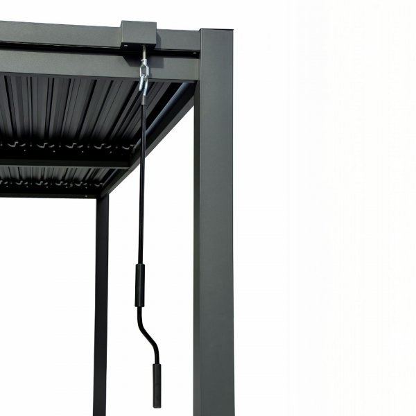 Pergola 4x3 m med lamelltak | Gr� st�lpergola f�r uteplats & tr�dg�rd