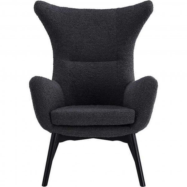 Elegant textilf�t�lj med h�g rygg | Boucl� Gr� | Kim