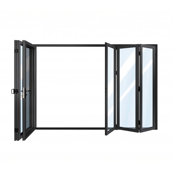 Vikbar altandrr i aluminium 3,0 x 2,43 m | Antracitgr | 5 mm hrdat glas