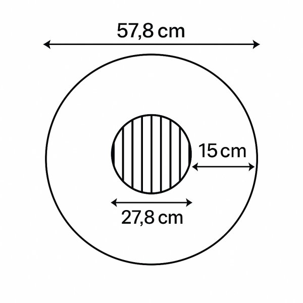 Eldstad med grillplatta i rostfritt stl | 58 cm fire pit | Svart
