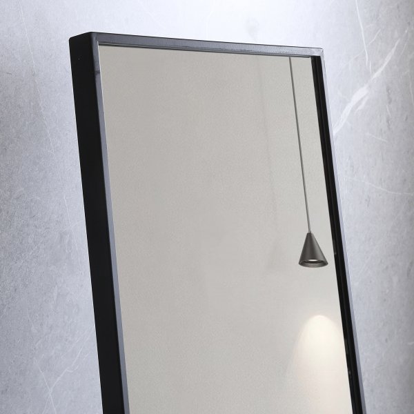 Smal helkroppsspegel 35x170 cm | Golvst�ende | Svart ram
