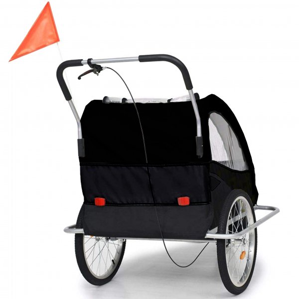 Cykelvagn/barnvagn 2-i-1 | 2 säten | Lastkapacitet 40kg | Hopfällbar Cykelvagn/barnvagn 2-i-1 | 2 säten | Lastkapacitet 40kg | Hopfällbar