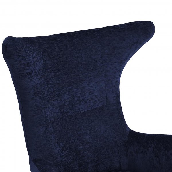 Elegant textilfåtölj med hög rygg | Mörkblå | Kim Elegant textilfåtölj med hög rygg | Mörkblå | Kim