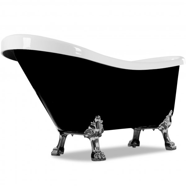 Badkar med tassar 153cm | Frist�ende | Lyxig design | Svart