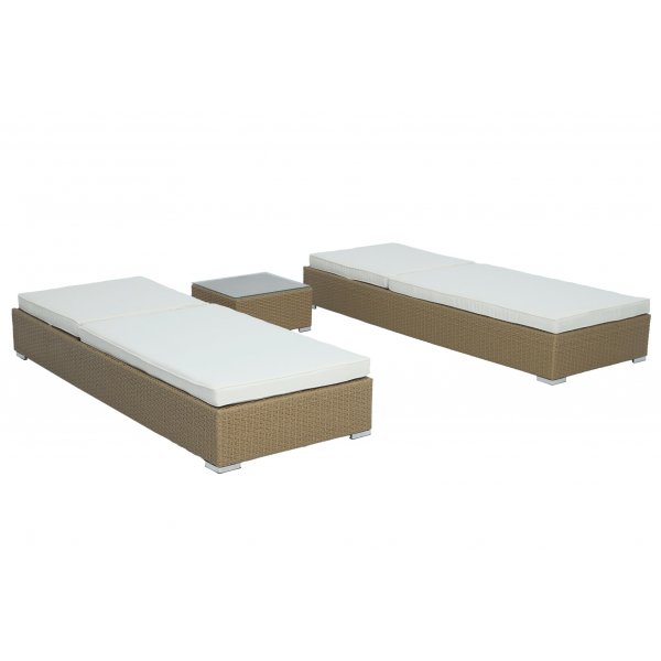 Astrid 2 st Sols�ngar med bord - Natur konstrotting