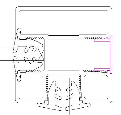 Mitt och 90� graders stolpe till glasr�cke | Svart