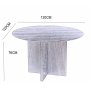 Runt matbord 120 cm i valn�t med r�fflade tr�ben och plats f�r 4�5 personer | Crossby