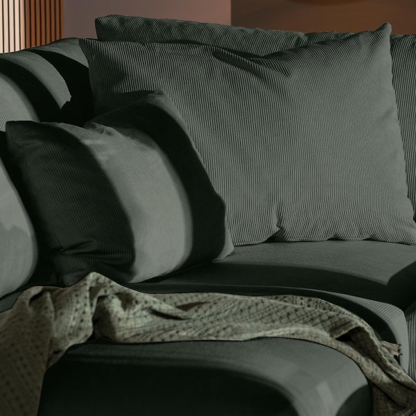 3-sits soffa med sch�slong v�nster | Menard - Gr�n