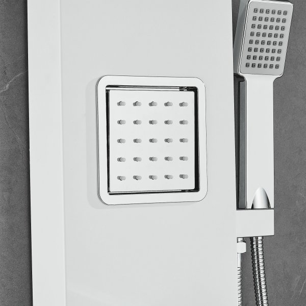 Duschpanel i vitt rostfritt stål | Amber Duschpanel i vitt rostfritt stål | Amber