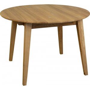 F�rl�ngningsbart runt matbord �110-160 cm i oljad ek | Genova