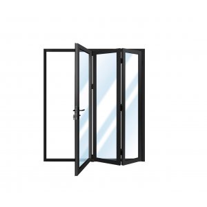 Vikbar altandörr 1,8 x 2,0 m | Aluminium mörkgrå | Enkelglas Vikbar altandörr 1,8 x 2,0 m | Aluminium mörkgrå | Enkelglas