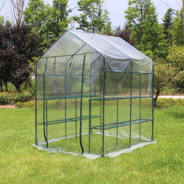 Plastvxthus 2m | Stlram med PVC-verdrag
