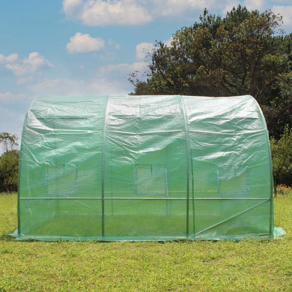 Tunnelvxthus 9m | Stlram med PE-plastverdrag