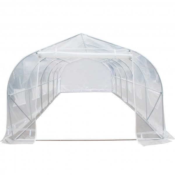 Tunnelvxthus 24m | Stlram med transparent PE-plastverdrag