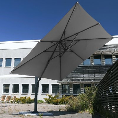 Premiumparasoll 3x3m | Fyrkantigt | Grå