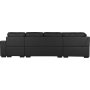 U-soffa | Divan, �ppet avslut & kallskum | Solna Gr�/Svart PU