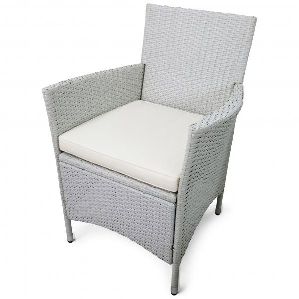 Rund matgrupp | Vit konstrotting med 6 stolar | Lyfco Tyl�sand