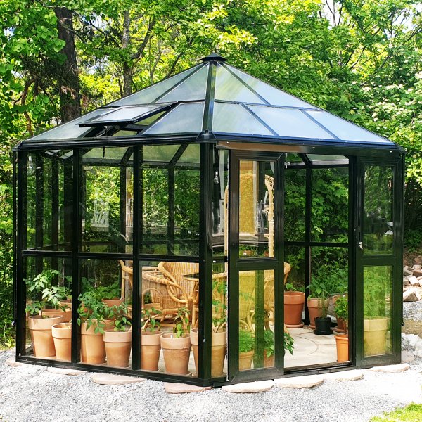 Orangeri/Lusthus 10m² | Sexkantigt växthus | Säkerhetsglas Orangeri/Lusthus 10m² | Sexkantigt växthus | Säkerhetsglas
