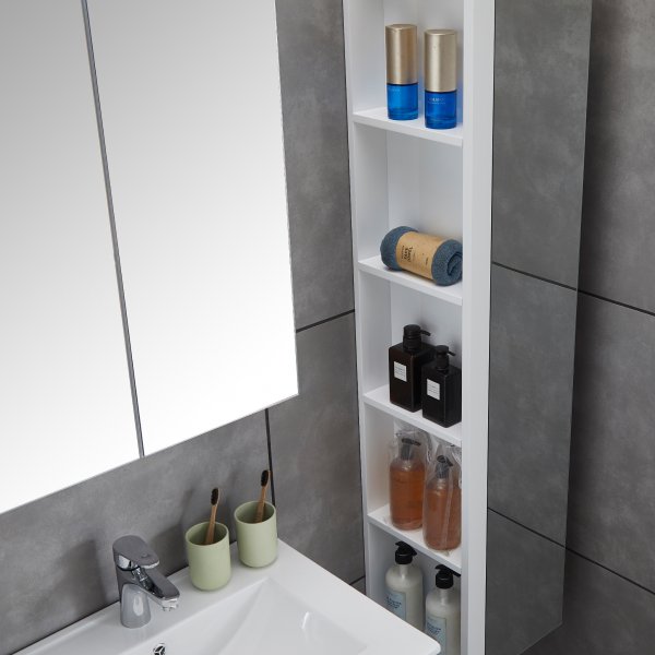 Stort badrumspaket | Kommod med handfat| Högblank vit Stort badrumspaket | Kommod med handfat| Högblank vit