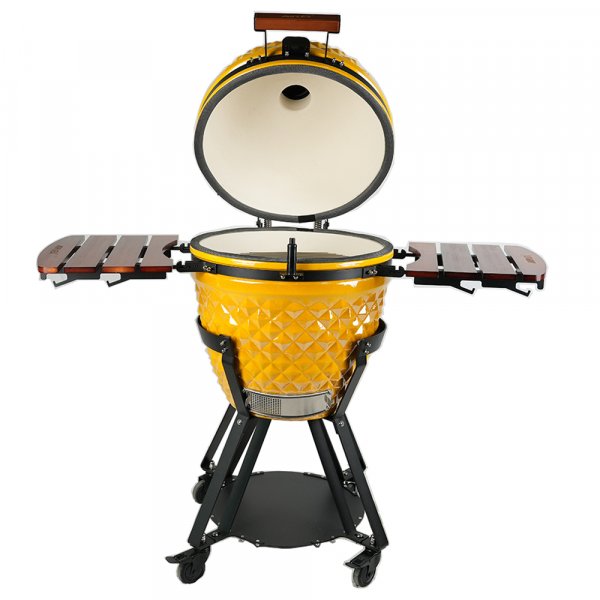 Kamadogrill Ø54 cm | Keramisk kolgrill i Yellow Pineapple-design med termometer Kamadogrill Ø54 cm | Keramisk kolgrill i Yellow Pineapple-design med termometer