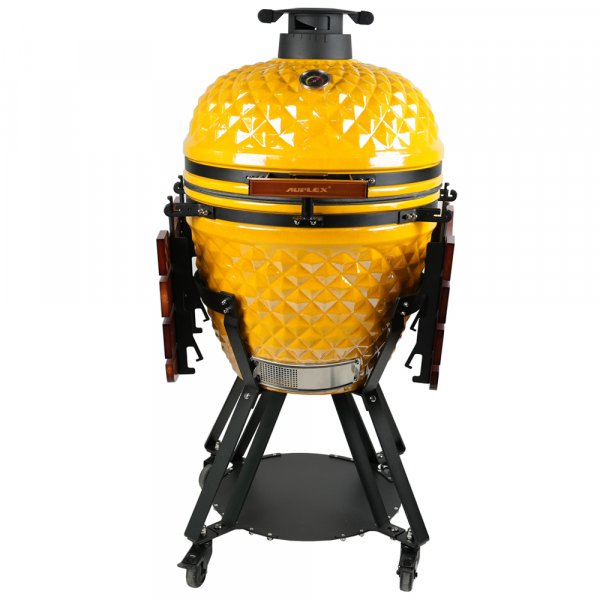 Kamadogrill Ø54 cm | Keramisk kolgrill i Yellow Pineapple-design med termometer Kamadogrill Ø54 cm | Keramisk kolgrill i Yellow Pineapple-design med termometer