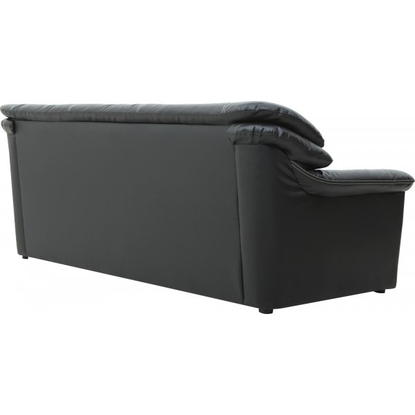 3-sitssoffa Svart | Konstl�der & eukalyptustr� | Dominic