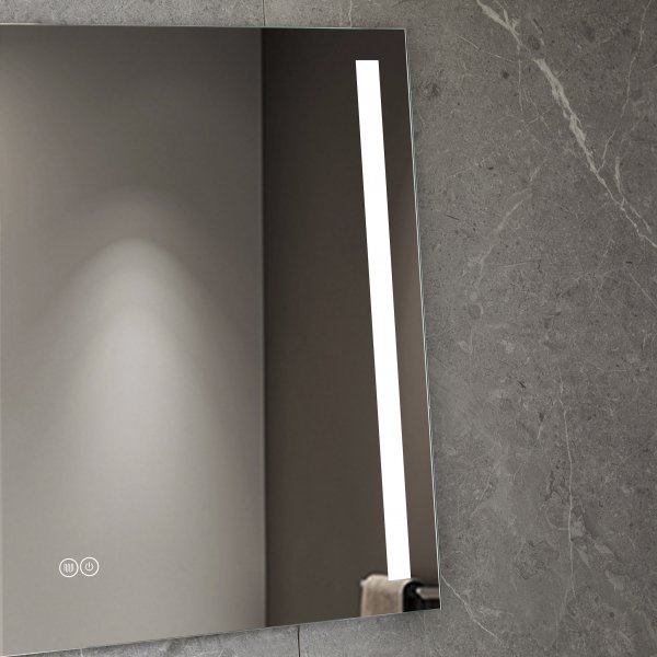 Badrumsspegel | LED-lyse sidor | Dimmer & touch-styrning | Rektangulär Badrumsspegel | LED-lyse sidor | Dimmer & touch-styrning | Rektangulär
