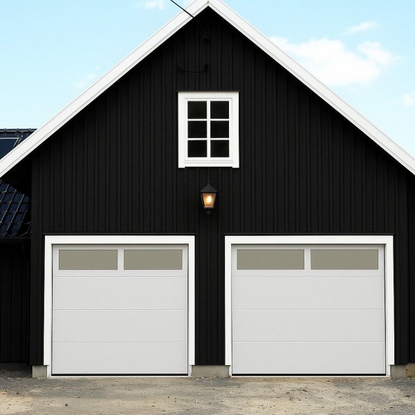 Garageport Takskjutport med fjrrstyrning | 2,5m bred | Med fnster
