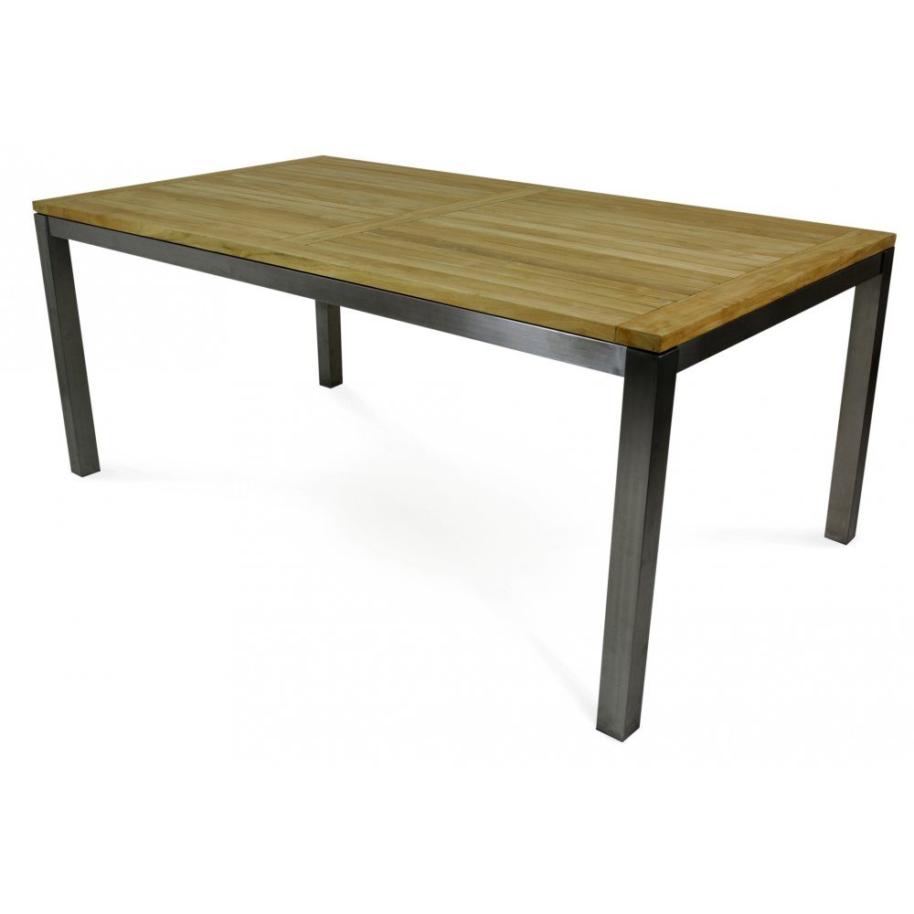 Bord i rostfritt st&aring;l och teak  Lyfco Boston  Boston bord 180x100cm i SS#304 rostfritt st&aring;l och Teak av premiumkvalitet.