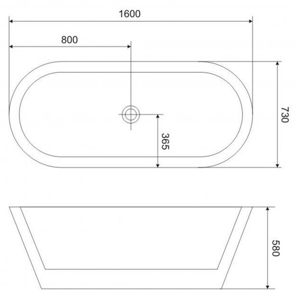 Frist�ende badkar 160cm | Osticoni