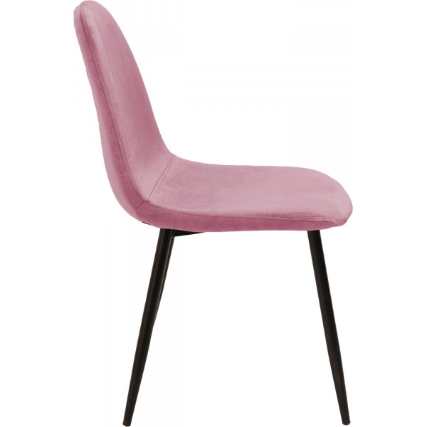 Matstol | Rosa sammet, stoppad sits & svarta stålben | Carisma 2-pack Matstol | Rosa sammet, stoppad sits & svarta stålben | Carisma 2-pack