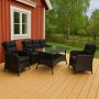 Loungegrupp utembler | Svart konstrotting | Rgrund