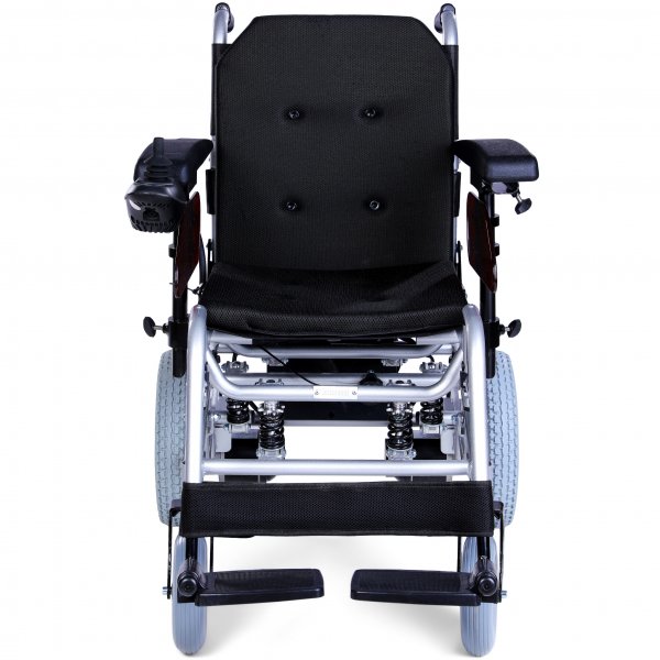 Elrullstol med joystick | Ltt att transportera | Stllbart ryggstd