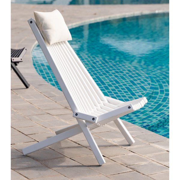 Solstol med nackkudde | Vit | Calcutta