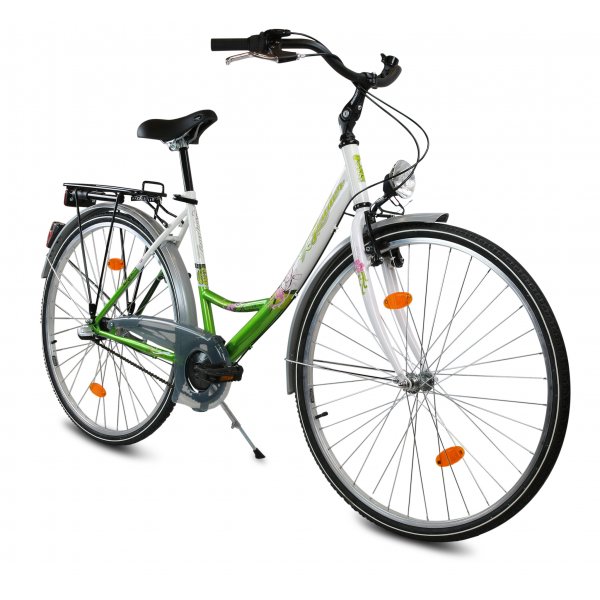 Damcykel 28\\\" 3vxl med fotbroms - Vit/grön Damcykel 28\\\" 3vxl med fotbroms - Vit/grön