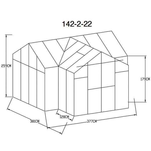 T-format glasvxthus 12,8m | 4mm skerhetsglas | 5 rs stormgaranti