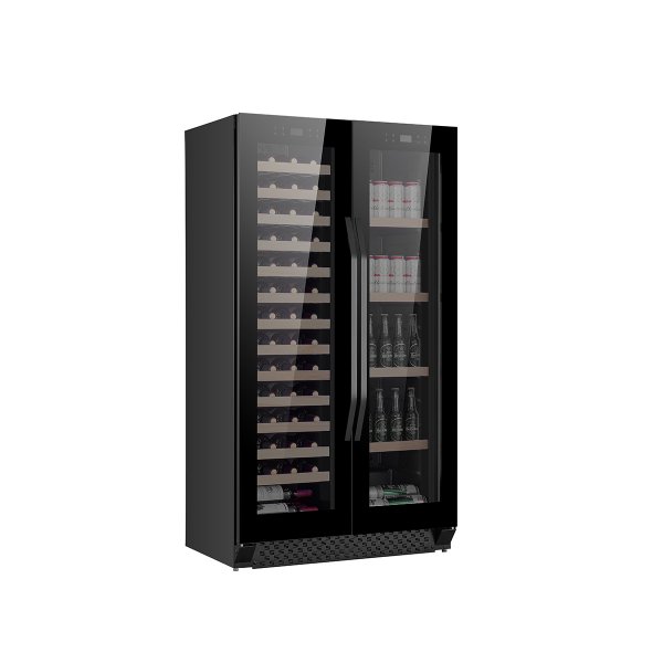 Stor vinkyl fr 60 flaskor och 218 burkar | Exklusiv design med dubbla temperaturzoner | 365 L