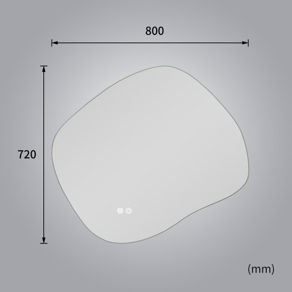LED-spegel 80x72 cm | Anti-Fog | Justerbar belysning | Lyfco