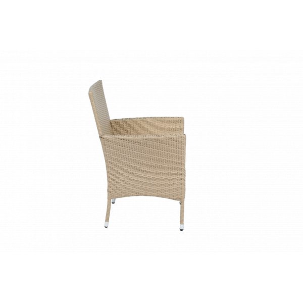 Rund matgrupp | Bord �100 cm & 4 stolar med dynor | Tyl�sand � Beige