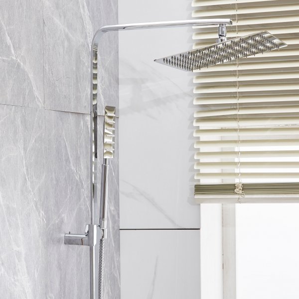 Takduschset med badkarsblandare | Sprudla extra hög - Krom Takduschset med badkarsblandare | Sprudla extra hög - Krom