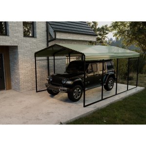 Carport 6x3,6 m | Metallram med färgplåtstak | Pulverlackerad stålkonstruktion för bil, båt & maskinskydd Carport 6x3,6 m | Metallram med färgplåtstak | Pulverlackerad stålkonstruktion för bil, båt & maskinskydd