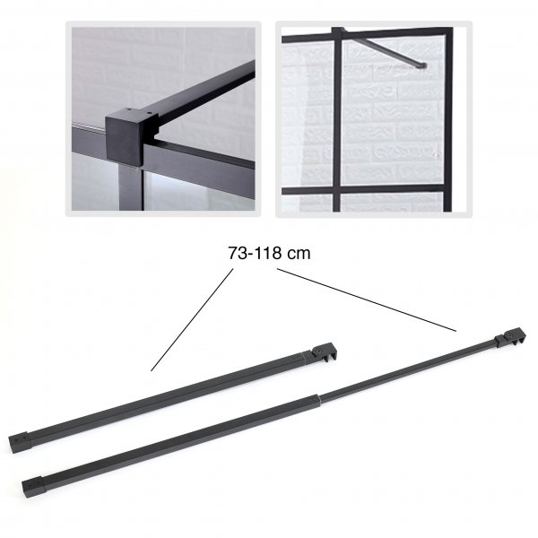 Duschväggar med svarta profiler | 8mm säkerhetsglas Duschväggar med svarta profiler | 8mm säkerhetsglas