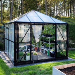 Gazebo 8,7 m² | 5 års stormgaranti | Kvadratiskt växthus Premium | Svart Gazebo 8,7 m² | 5 års stormgaranti | Kvadratiskt växthus Premium | Svart