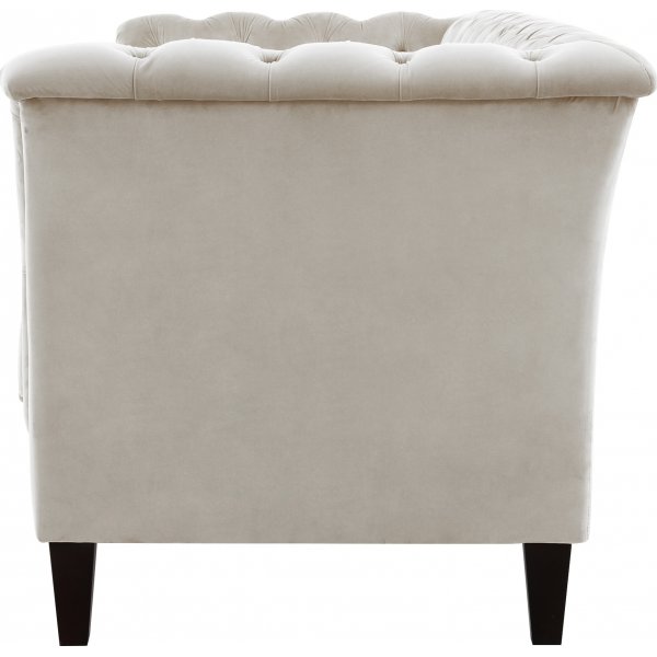 Chesterfieldf�t�lj Beige | Sammet, dekorativa nitar & ben i massivt tr� | Milton